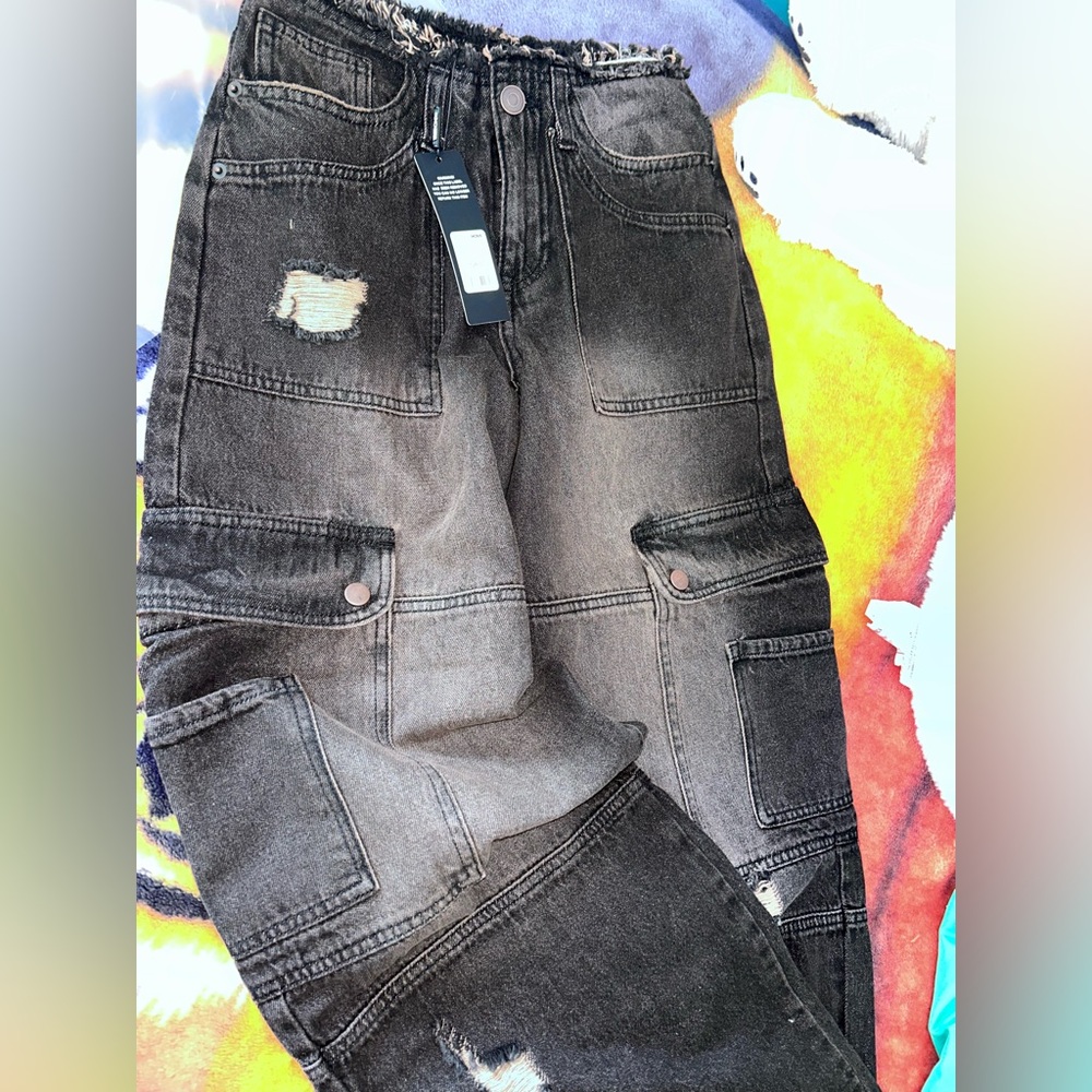 Fashionnova black cargo pants NEW